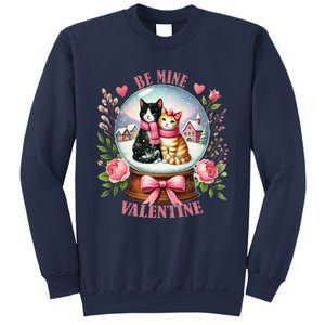 Be Mine Valentine Cute Cat Snow Globe ValentineS Day Cat Sweatshirt