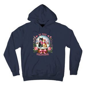 Be Mine Valentine Cute Cat Snow Globe ValentineS Day Cat Tall Hoodie