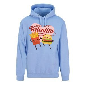 Be My Valentine L Cute Valentines Day Fries And Hamburger Gift Unisex Surf Hoodie