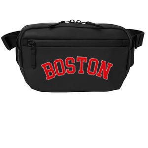 Boston Ma Varsity Style Red Text Crossbody Pack