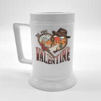 Be Mine Valentine Western Valentines Day Retro Groovy Cowboy Cowgirl Beer Stein