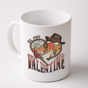 Be Mine Valentine Western Valentines Day Retro Groovy Cowboy Cowgirl Coffee Mug