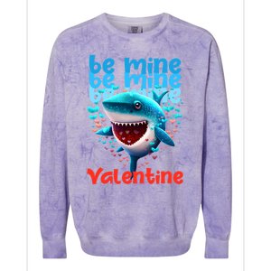 Be Mine Valentine Shark Valentine's Day Meaningful Gift Colorblast Crewneck Sweatshirt