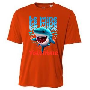 Be Mine Valentine Shark Valentine's Day Meaningful Gift Cooling Performance Crew T-Shirt