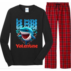 Be Mine Valentine Shark Valentine's Day Meaningful Gift Long Sleeve Pajama Set