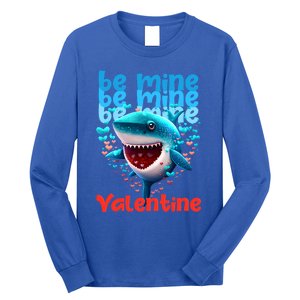 Be Mine Valentine Shark Valentine's Day Meaningful Gift Long Sleeve Shirt