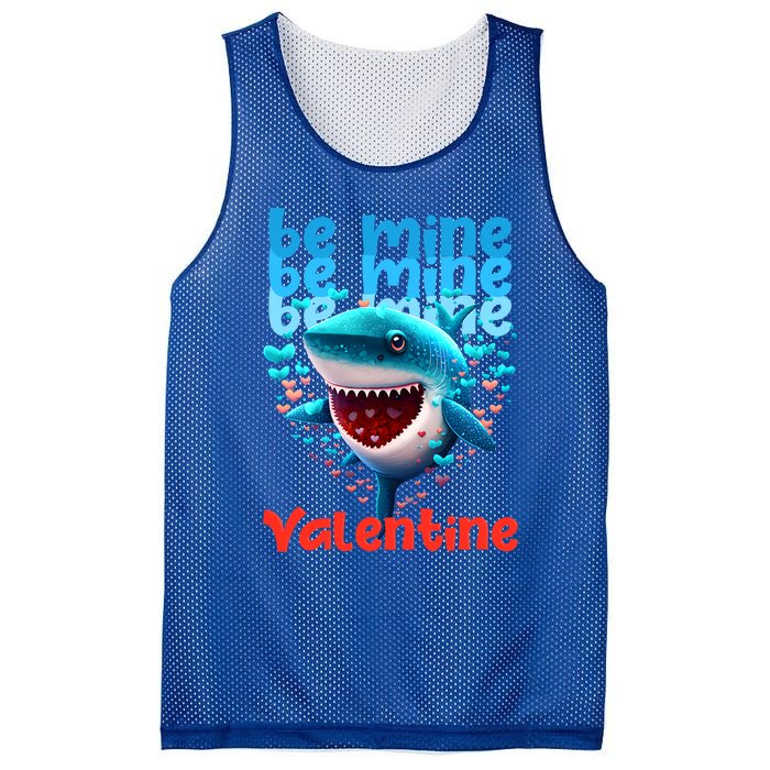 Be Mine Valentine Shark Valentine's Day Meaningful Gift Mesh Reversible Basketball Jersey Tank