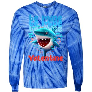 Be Mine Valentine Shark Valentine's Day Meaningful Gift Tie-Dye Long Sleeve Shirt