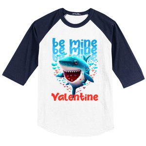 Be Mine Valentine Shark Valentine's Day Meaningful Gift Baseball Sleeve Shirt