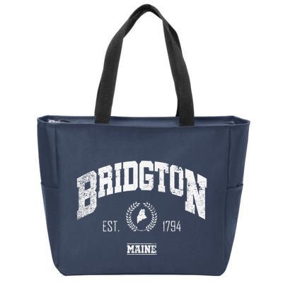 Bridgton Memaine Vintage Throwback Zip Tote Bag