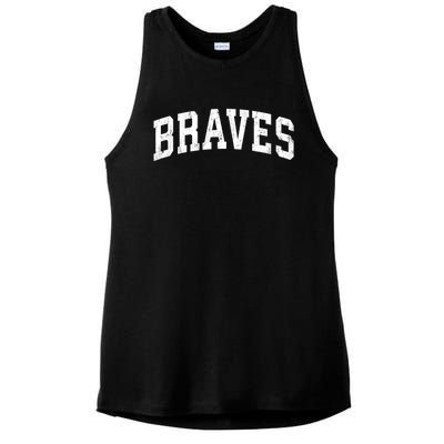 Braves Mascot Vintage Athletic Sports Name Design Gift Ladies PosiCharge Tri-Blend Wicking Tank