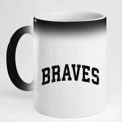 Braves Mascot Vintage Athletic Sports Name Design Gift 11oz Black Color Changing Mug