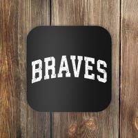 Braves Mascot Vintage Athletic Sports Name Design Gift Coaster