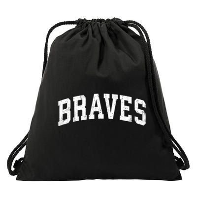 Braves Mascot Vintage Athletic Sports Name Design Gift Drawstring Bag