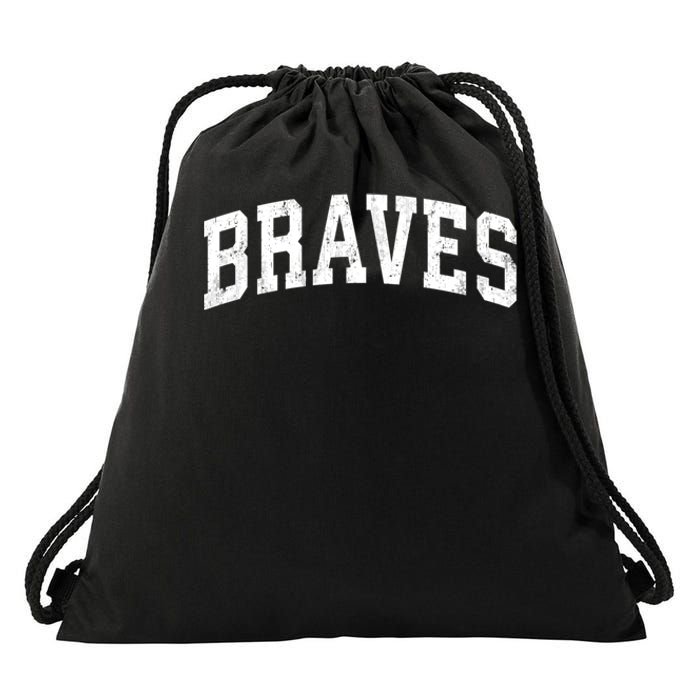 Braves Mascot Vintage Athletic Sports Name Design Gift Drawstring Bag