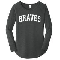 Braves Mascot Vintage Athletic Sports Name Design Gift Women's Perfect Tri Tunic Long Sleeve Shirt