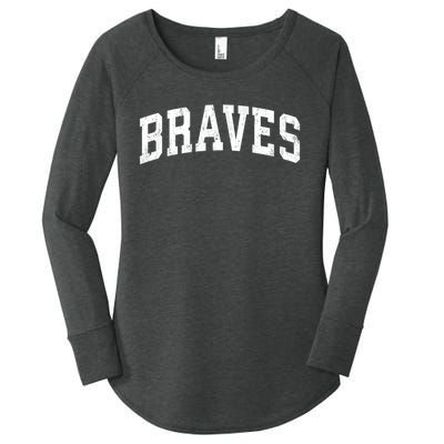 Braves Mascot Vintage Athletic Sports Name Design Gift Women's Perfect Tri Tunic Long Sleeve Shirt