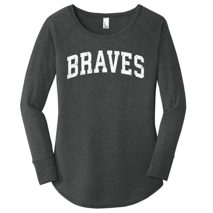 Braves Mascot Vintage Athletic Sports Name Design Gift Women's Perfect Tri Tunic Long Sleeve Shirt