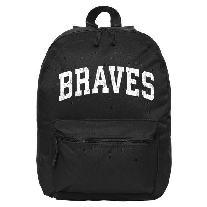 Braves Mascot Vintage Athletic Sports Name Design Gift 16 in Basic Backpack