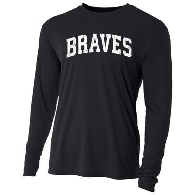 Braves Mascot Vintage Athletic Sports Name Design Gift Cooling Performance Long Sleeve Crew