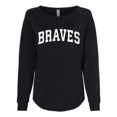 Braves Mascot Vintage Athletic Sports Name Design Gift Womens California Wash Sweatshirt