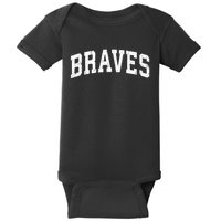 Braves Mascot Vintage Athletic Sports Name Design Gift Baby Bodysuit