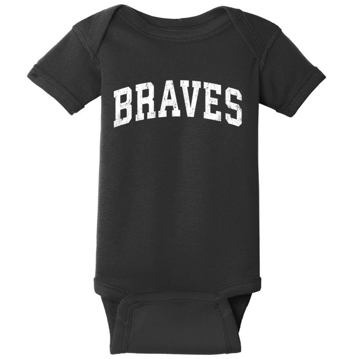 Braves Mascot Vintage Athletic Sports Name Design Gift Baby Bodysuit