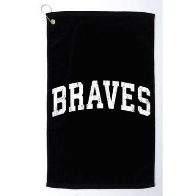 Braves Mascot Vintage Athletic Sports Name Design Gift Platinum Collection Golf Towel