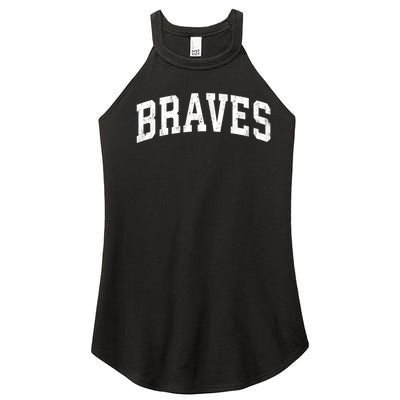 Braves Mascot Vintage Athletic Sports Name Design Gift Women's Perfect Tri Rocker Tank