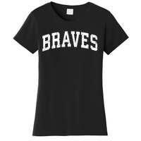 Braves Mascot Vintage Athletic Sports Name Design Gift Women's T-Shirt