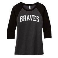 Braves Mascot Vintage Athletic Sports Name Design Gift Women's Tri-Blend 3/4-Sleeve Raglan Shirt