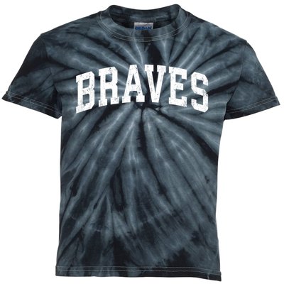 Braves Mascot Vintage Athletic Sports Name Design Gift Kids Tie-Dye T-Shirt