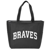 Braves Mascot Vintage Athletic Sports Name Design Gift Zip Tote Bag