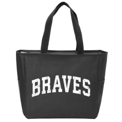 Braves Mascot Vintage Athletic Sports Name Design Gift Zip Tote Bag