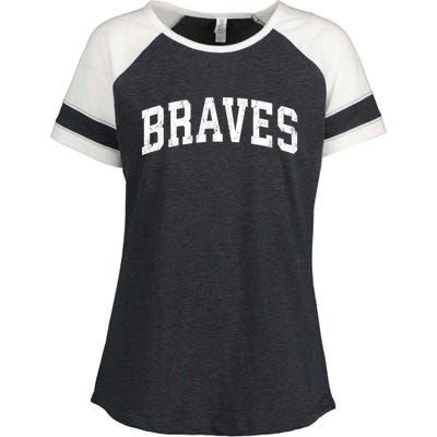 Braves Mascot Vintage Athletic Sports Name Design Gift Enza Ladies Jersey Colorblock Tee