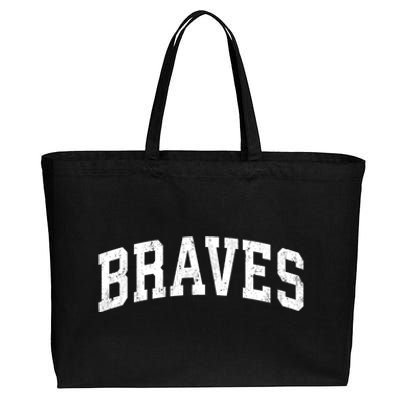 Braves Mascot Vintage Athletic Sports Name Design Gift Cotton Canvas Jumbo Tote