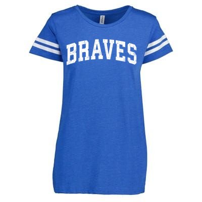 Braves Mascot Vintage Athletic Sports Name Design Gift Enza Ladies Jersey Football T-Shirt