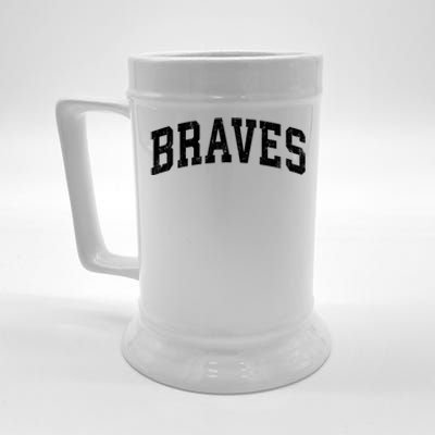 Braves Mascot Vintage Athletic Sports Name Design Gift Beer Stein