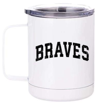 Braves Mascot Vintage Athletic Sports Name Design Gift 12 oz Stainless Steel Tumbler Cup