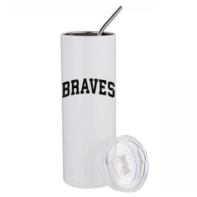 Braves Mascot Vintage Athletic Sports Name Design Gift Stainless Steel Tumbler