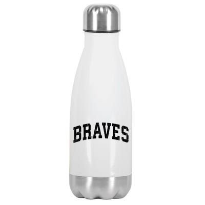 Braves Mascot Vintage Athletic Sports Name Design Gift Stainless Steel Insulated Water Bottle