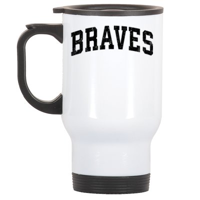 Braves Mascot Vintage Athletic Sports Name Design Gift Stainless Steel Travel Mug