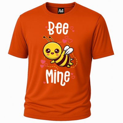 Bee Mine Valentines Day Pun Cute Bee Honey Beekeeper Funny Gift Cooling Performance Crew T-Shirt