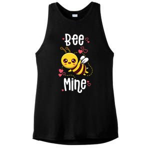 Bee Mine Valentines Day Pun Cute Bee Honey Beekeeper Funny Gift Ladies PosiCharge Tri-Blend Wicking Tank