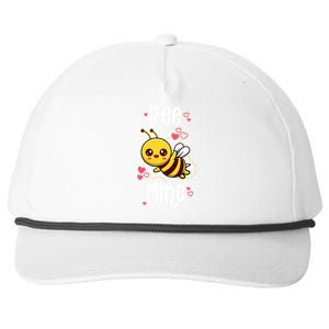 Bee Mine Valentines Day Pun Cute Bee Honey Beekeeper Funny Gift Snapback Five-Panel Rope Hat