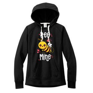 Bee Mine Valentines Day Pun Cute Bee Honey Beekeeper Funny Gift Women's Fleece Hoodie