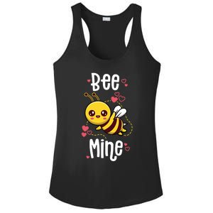 Bee Mine Valentines Day Pun Cute Bee Honey Beekeeper Funny Gift Ladies PosiCharge Competitor Racerback Tank