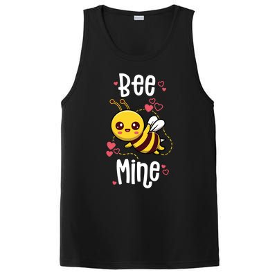 Bee Mine Valentines Day Pun Cute Bee Honey Beekeeper Funny Gift PosiCharge Competitor Tank