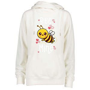 Bee Mine Valentines Day Pun Cute Bee Honey Beekeeper Funny Gift Womens Funnel Neck Pullover Hood