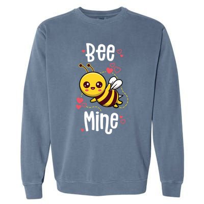 Bee Mine Valentines Day Pun Cute Bee Honey Beekeeper Funny Gift Garment-Dyed Sweatshirt